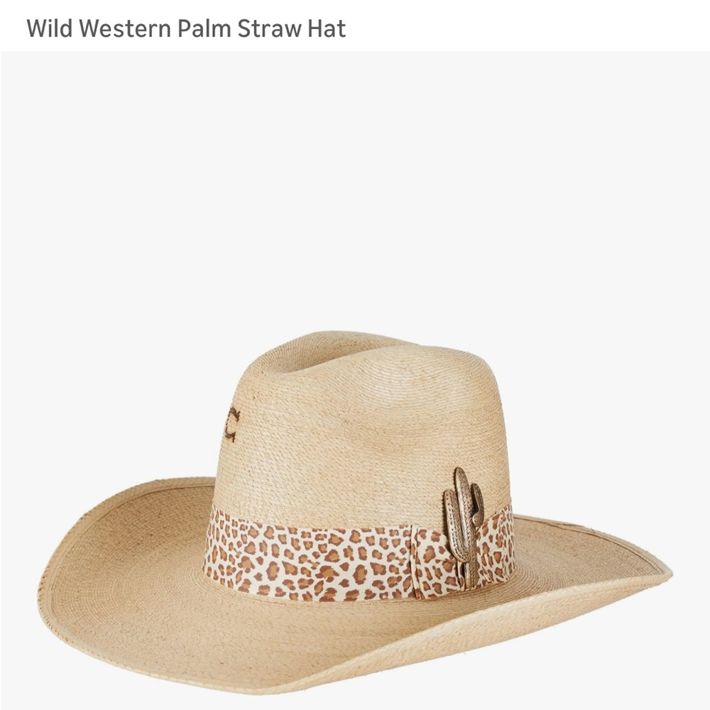 NWT Charlie1Horse Wild Western Palm Straw Cowboy Hat size S small